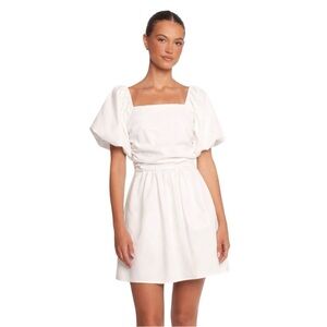 NWOT - Petal & Pup - White Square Neck Puff Sleeve Mini Dress Size Small